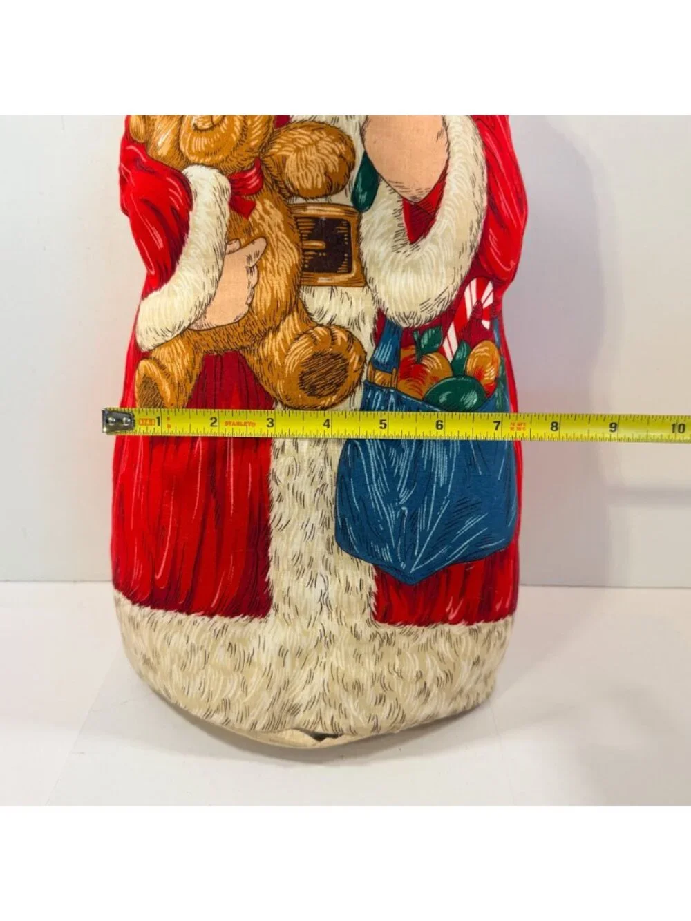 Vintage Fabric Stuffed Santa Christmas Folk Art Country Cut & Sew 18